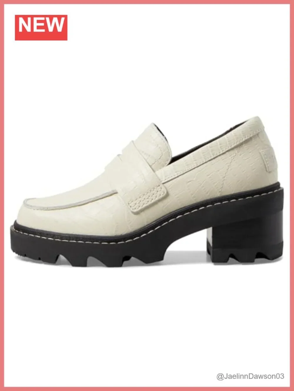 Sorel Joan Now City Loafer Leather Slip-On Work Shoe Block Heel Water Resistant